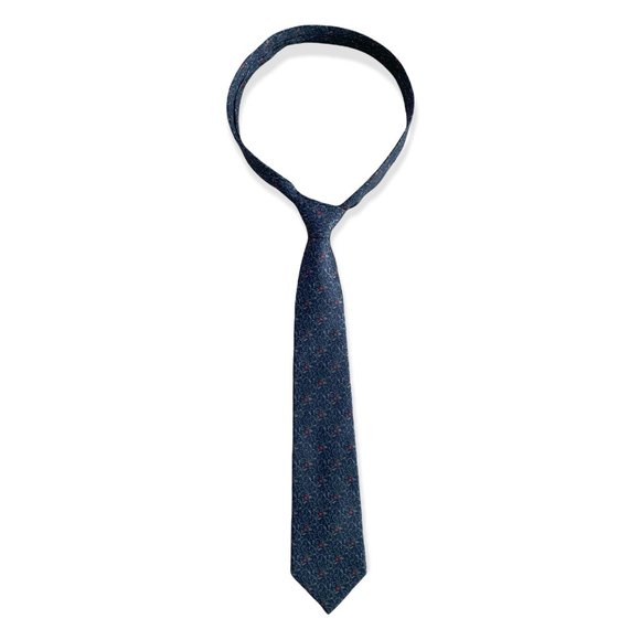 CHRISTIAN DIOR Red Flower Filigree Motif New Standard Tie - Picture 3 of 4